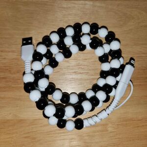 NEW! 2 in 1 USB Charging Cable - Beaded Assorted Colors - 3 Ft.